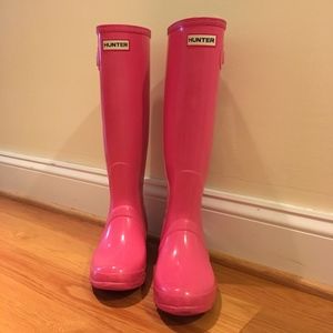 Hunter Tall Gloss Pink Boots size 9